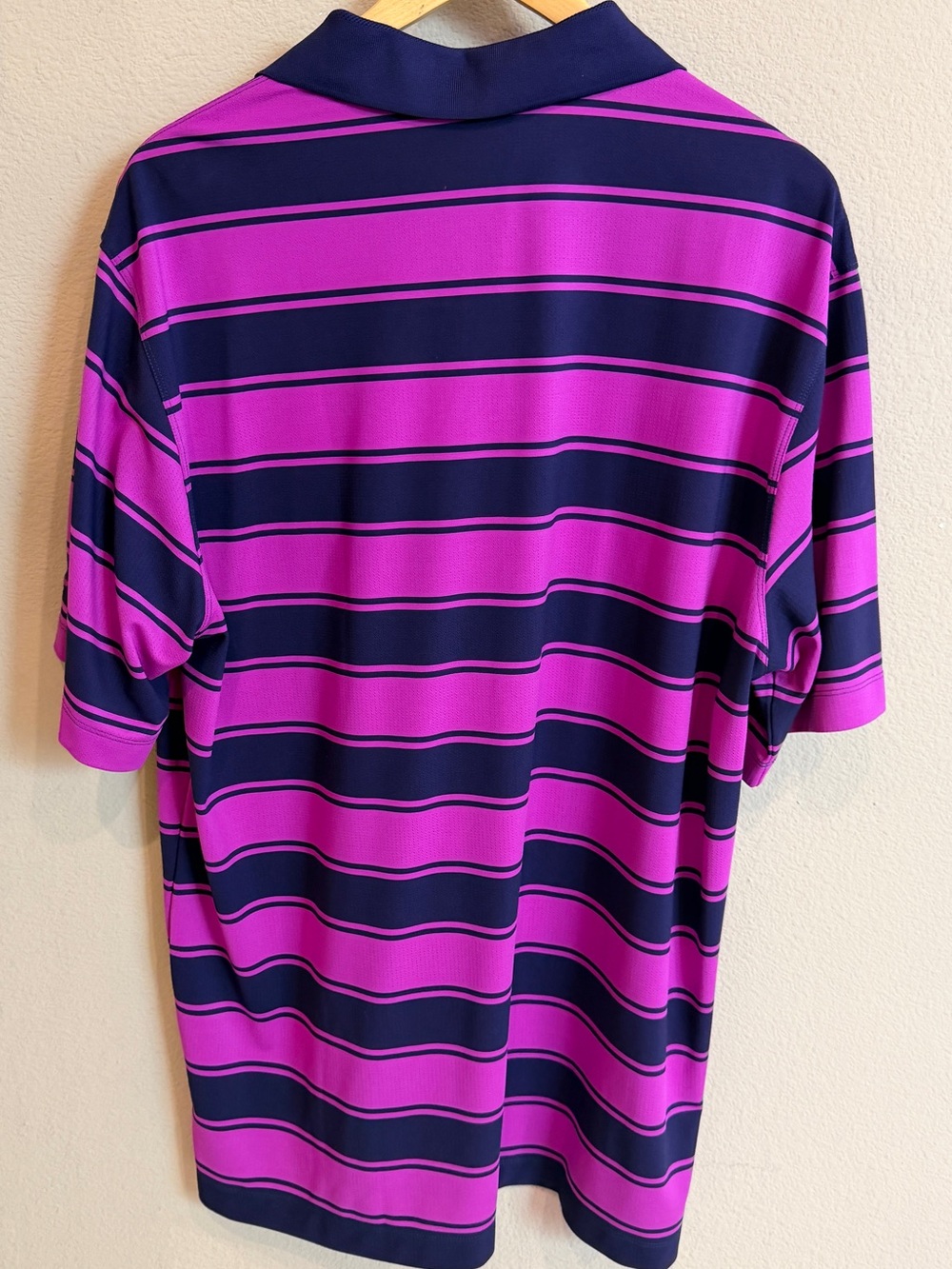 Nike Golf Dri-FIT Striped Performance Polo Shirt XL Pink Purple - Picture 5 of 6